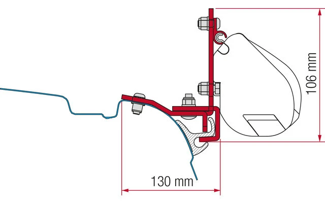 Fiamma Markisendapater Kit Multirail VW T5/T6 1 Fiamma Markisendapater Kit Multirail VW T5/T6